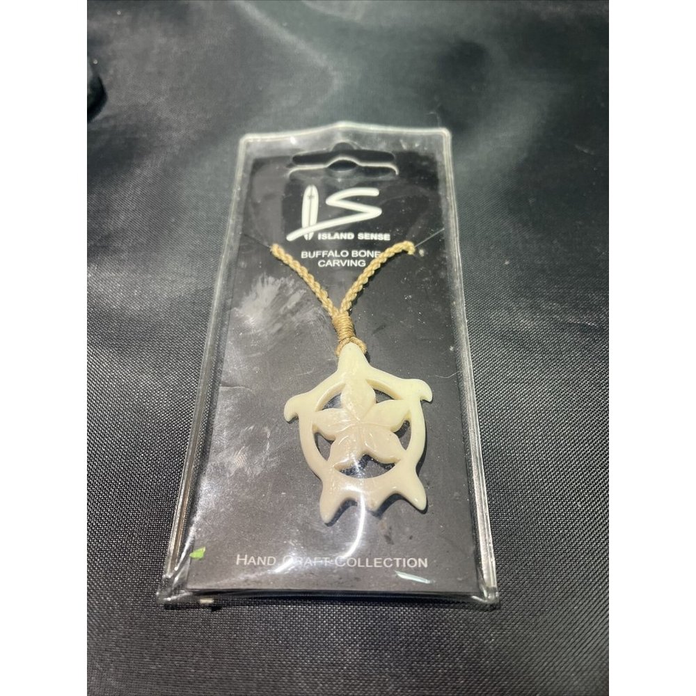 ISLAND SENSE Buffalo Bone Carving Necklace TURTLE